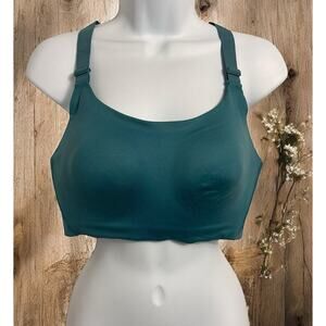 Victoria's Secret On Point Sweat On Sports Bra Sz 34D Racer-Back Teal Green
